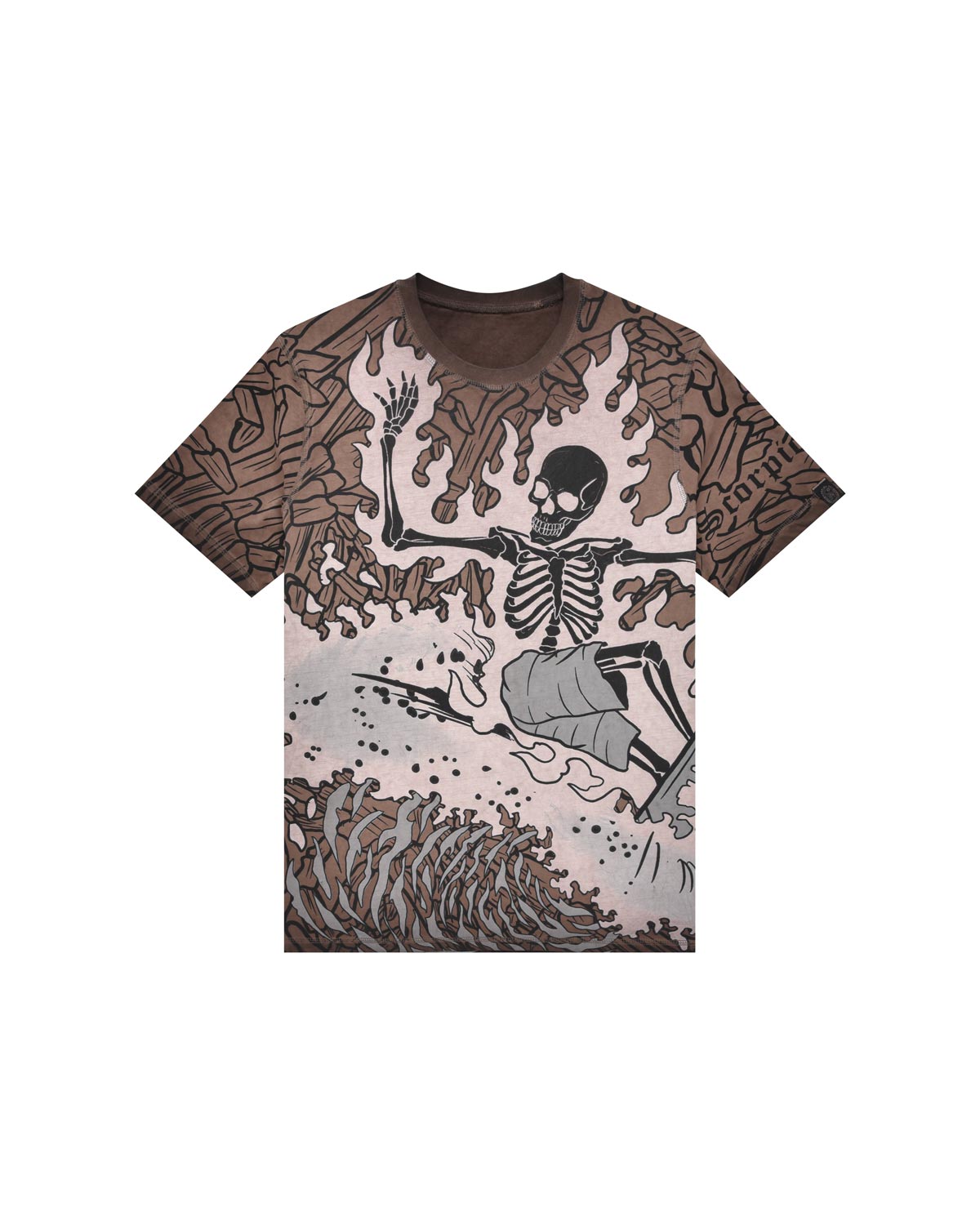 Uomo | T-Shirt Doubleface "Hell Of A Surfer" Color Tabacco