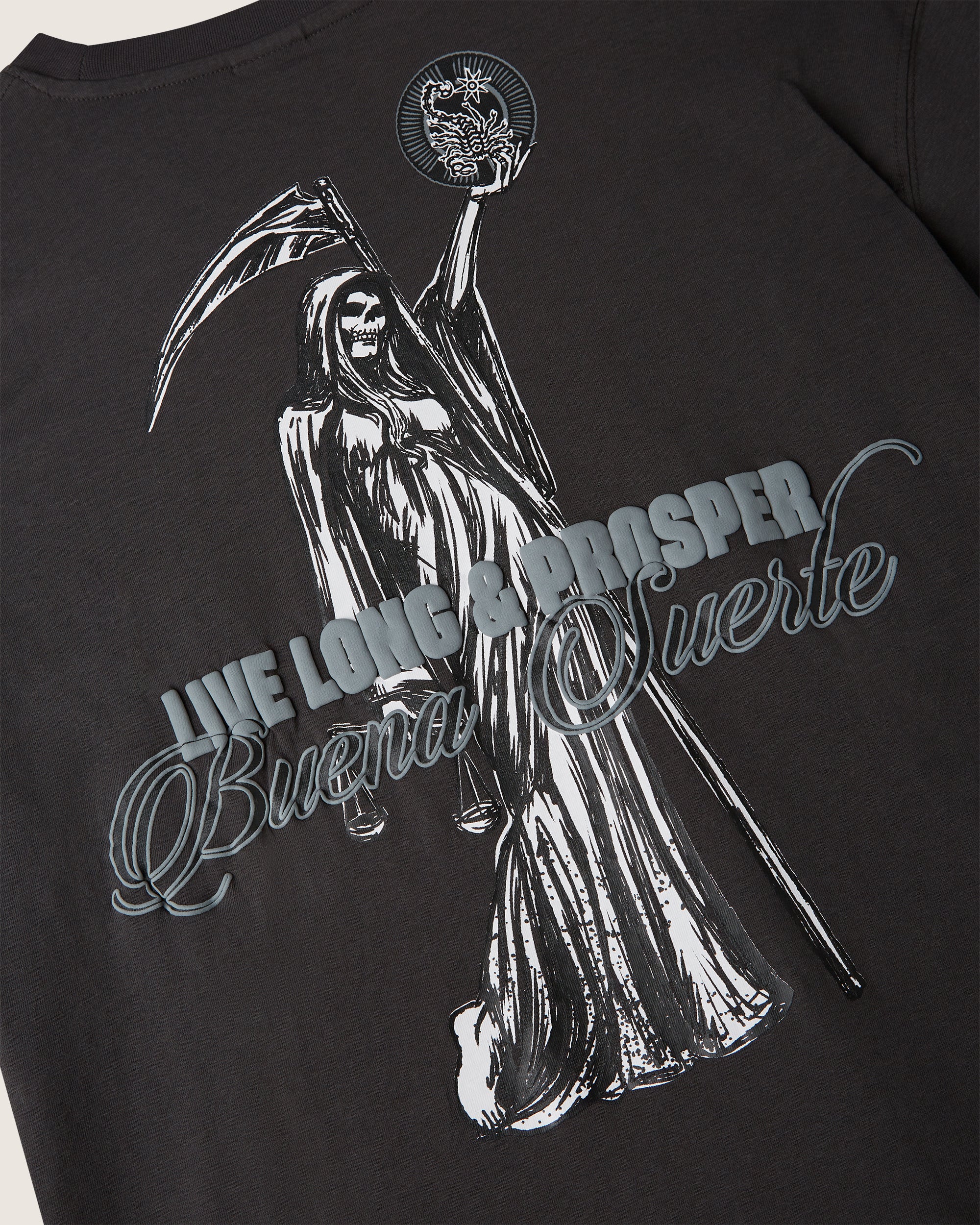 T-Shirt stampata "Buena Suerte" uomo