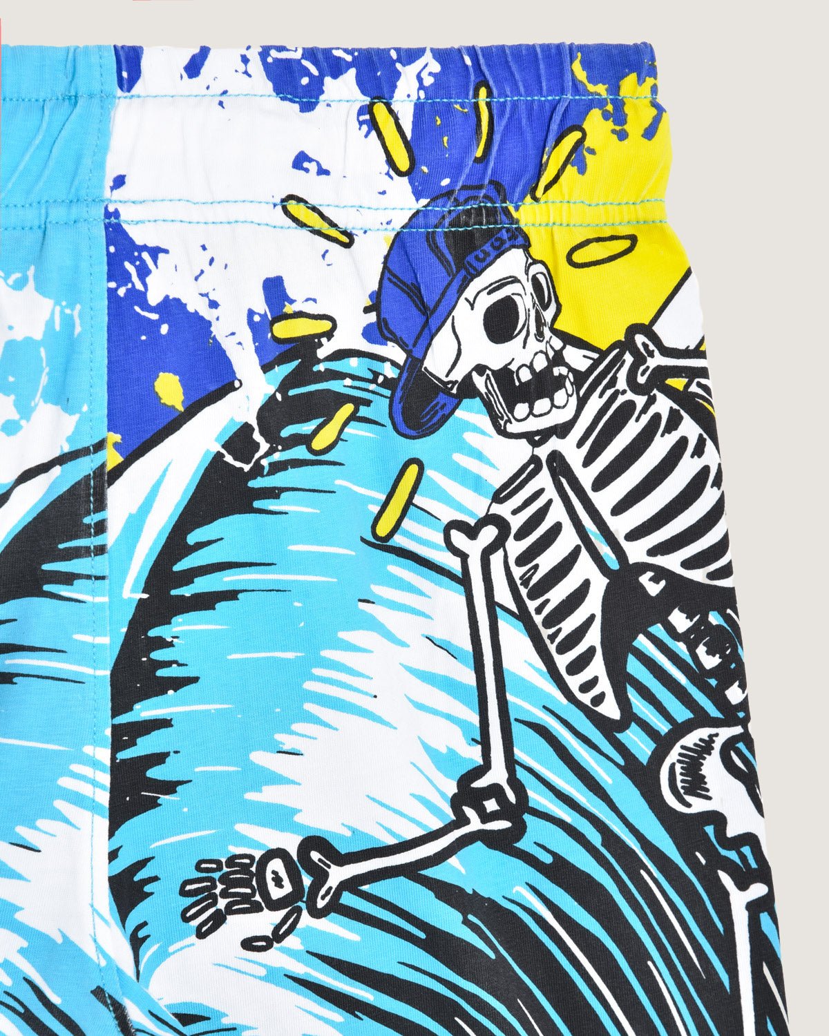 Bambino | Bermuda School Of Surf Color Turchese In 100% Cotone Con Stampa "Out There Mas Fina" - Scorpion Bay