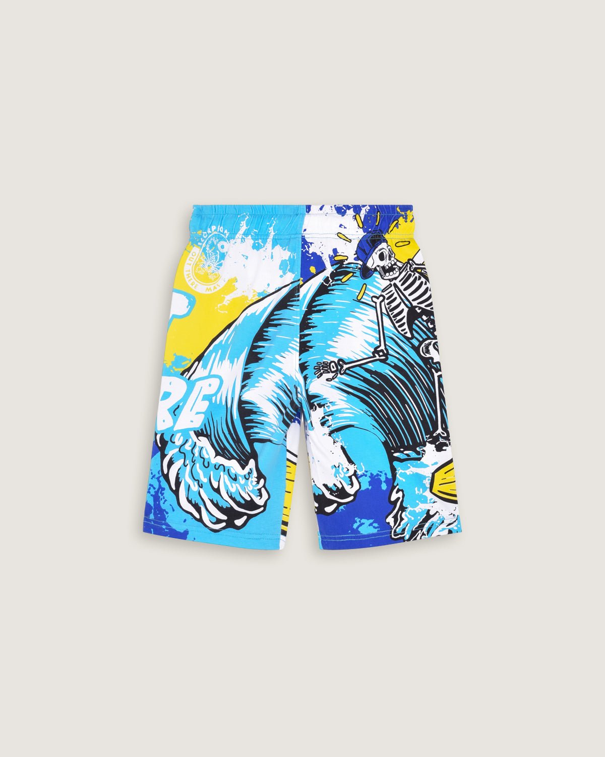 Bambino | Bermuda School Of Surf Color Turchese In 100% Cotone Con Stampa "Out There Mas Fina" - Scorpion Bay