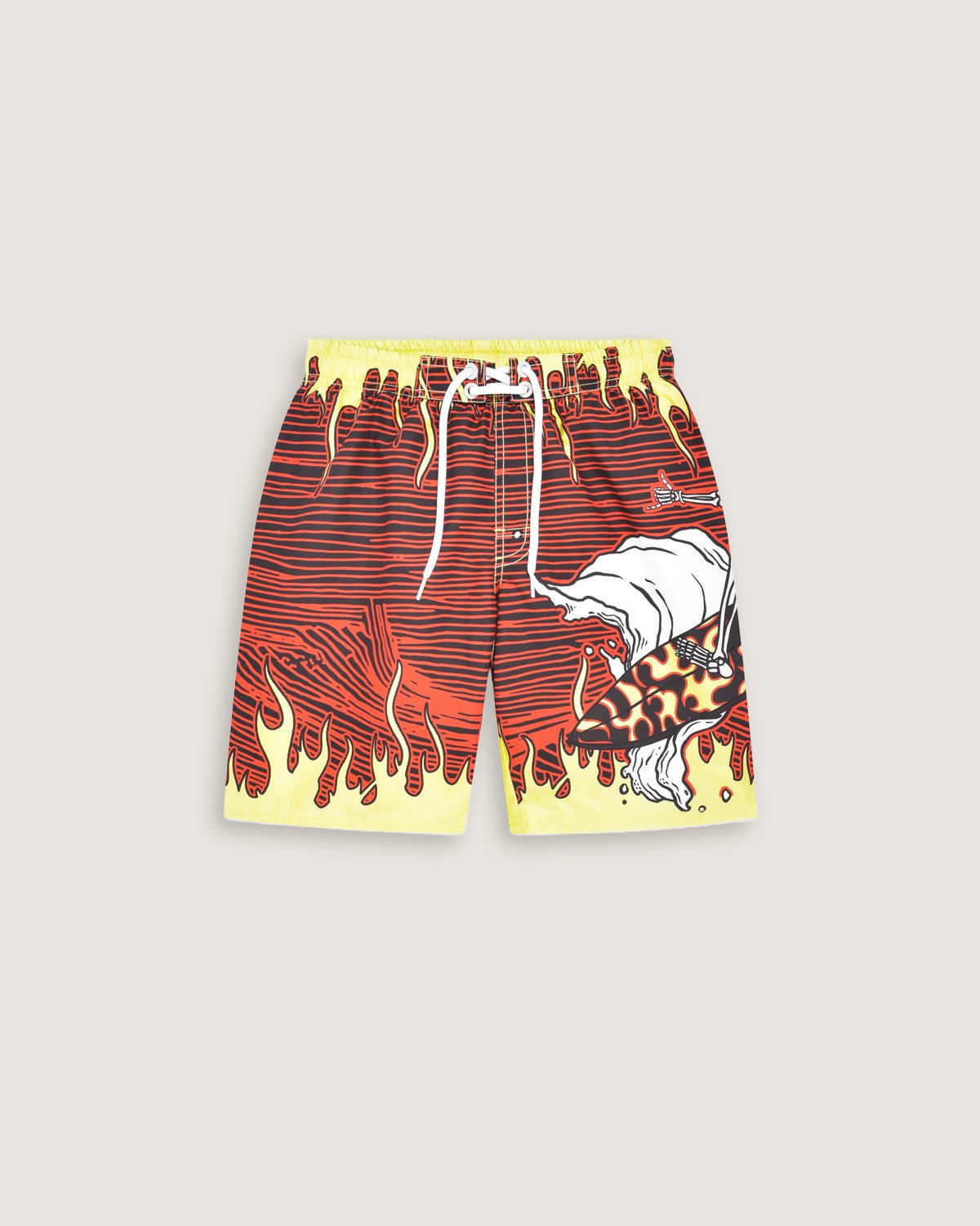 Bambino | Costume Jam Con Stampa All - Over "Flaming Surfing Skull" - Scorpion Bay