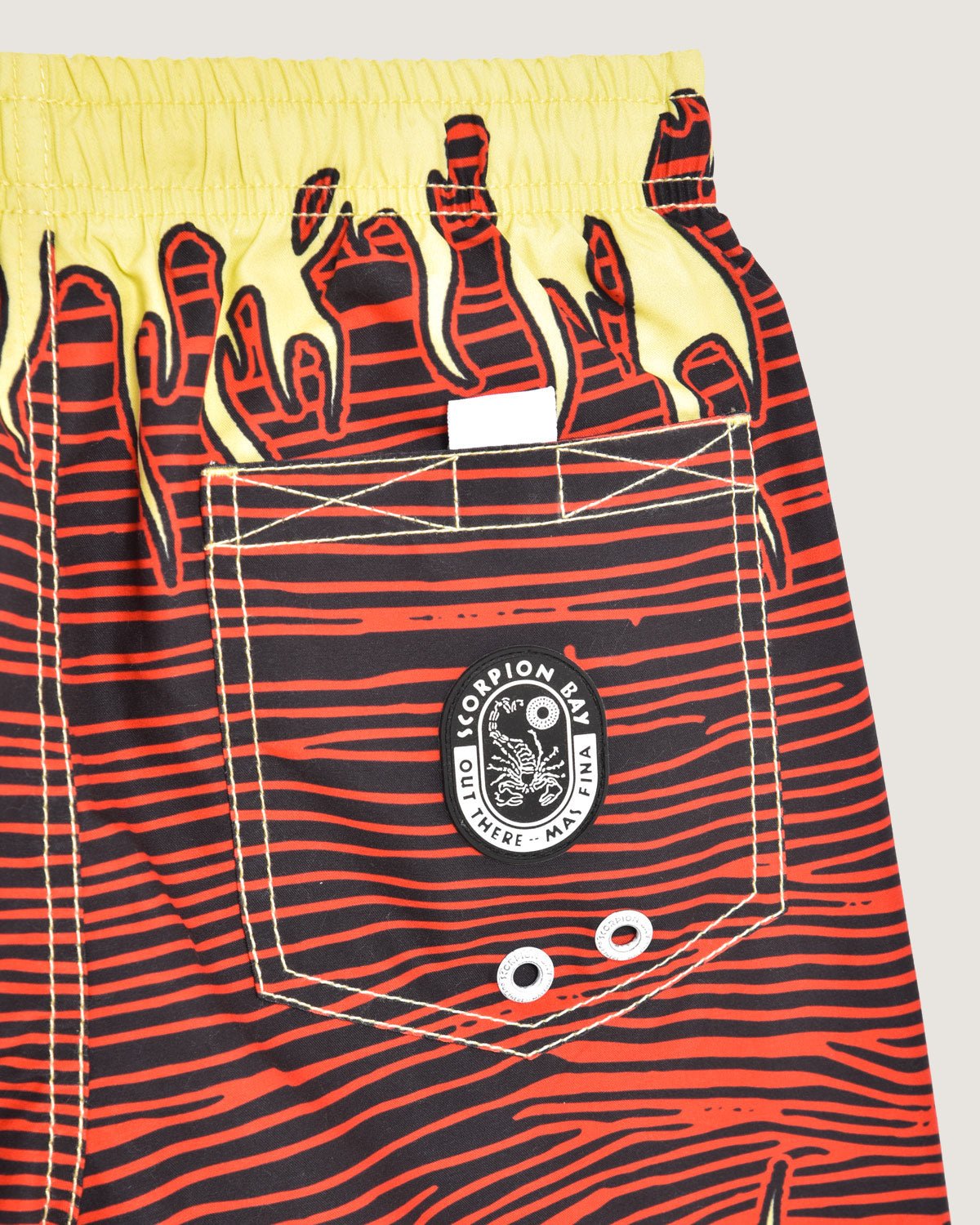 Bambino | Costume Jam Con Stampa All - Over "Flaming Surfing Skull" - Scorpion Bay
