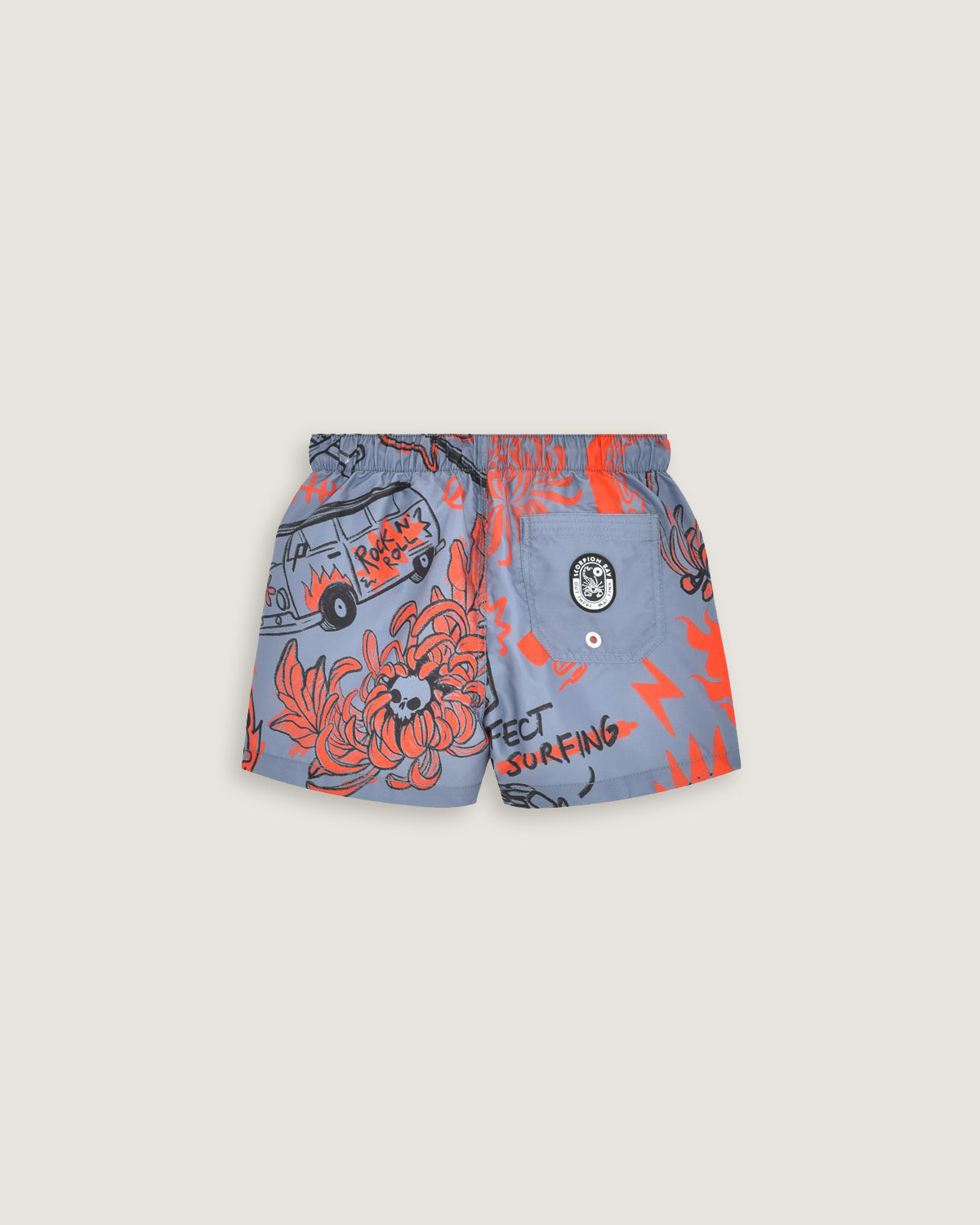 Bambino | Costume Volley Antracite Con Stampa All-Over "Sketched Skull"