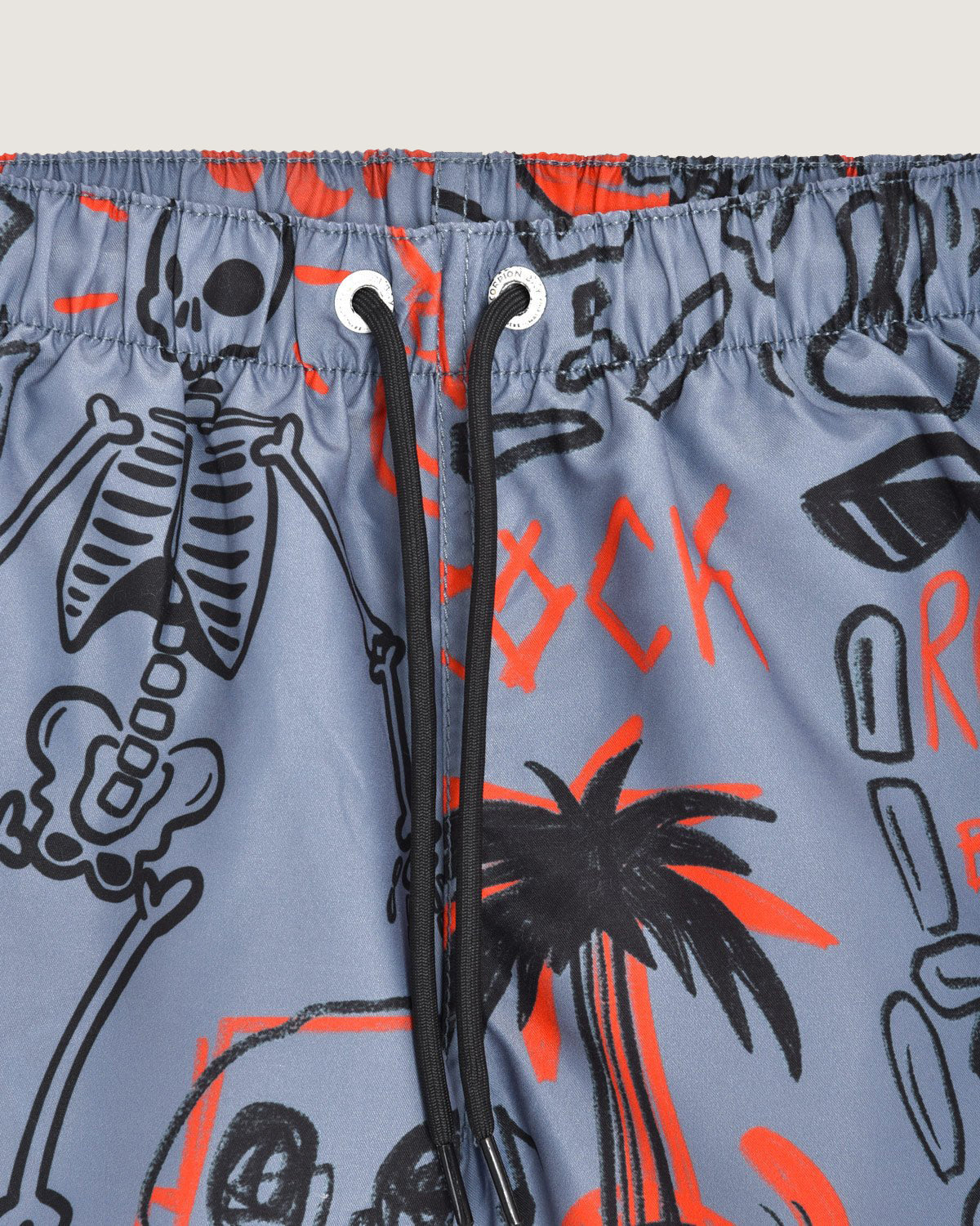 Bambino | Costume Volley Antracite Con Stampa All-Over "Sketched Skull"