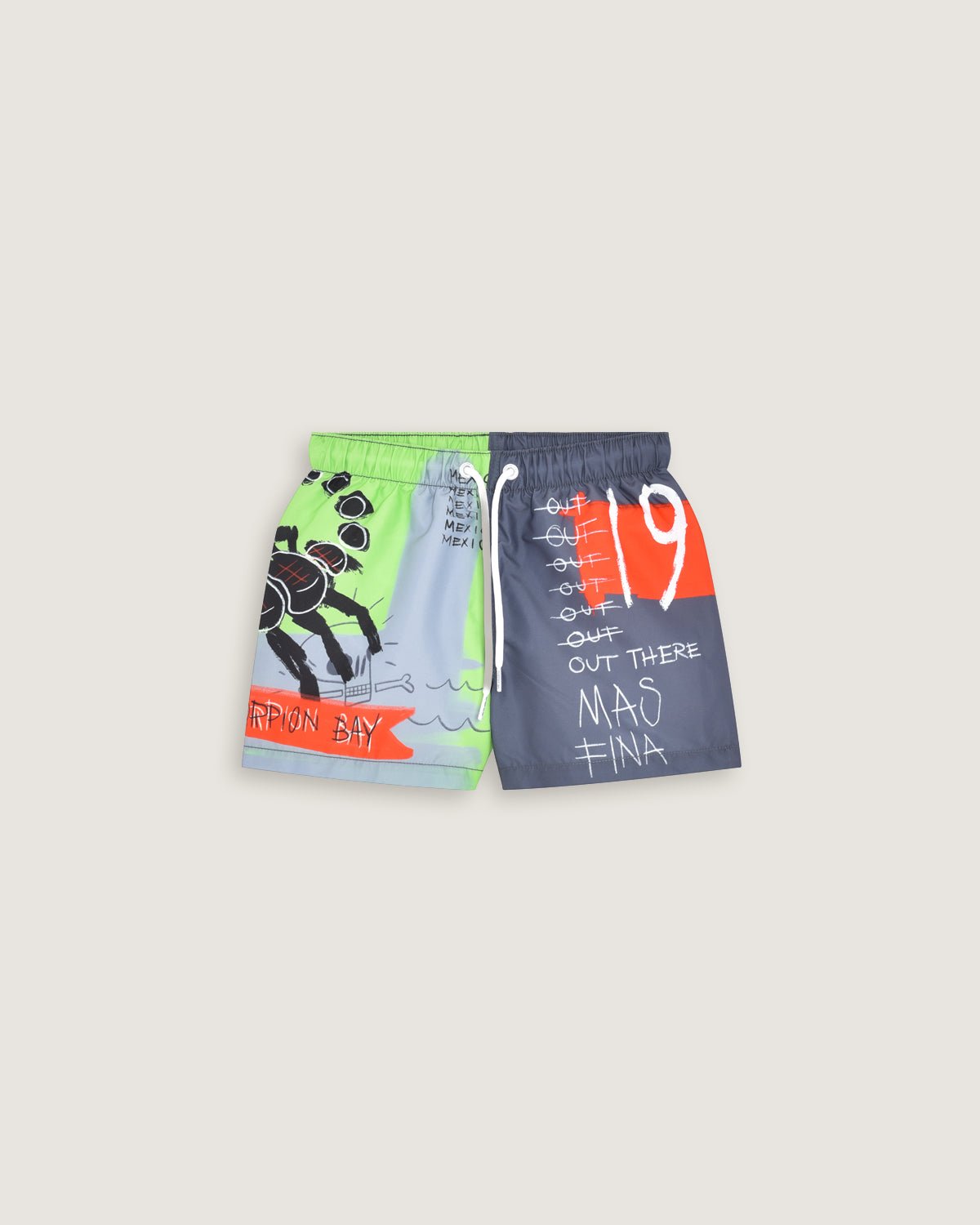 Bambino | Costume Volley Color Carbone Con Stampa "Sketched Scorpion" - Scorpion Bay