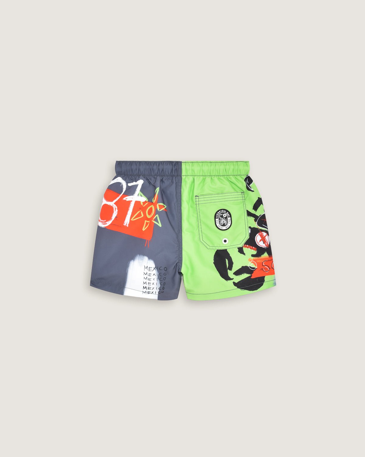 Bambino | Costume Volley Color Carbone Con Stampa "Sketched Scorpion" - Scorpion Bay