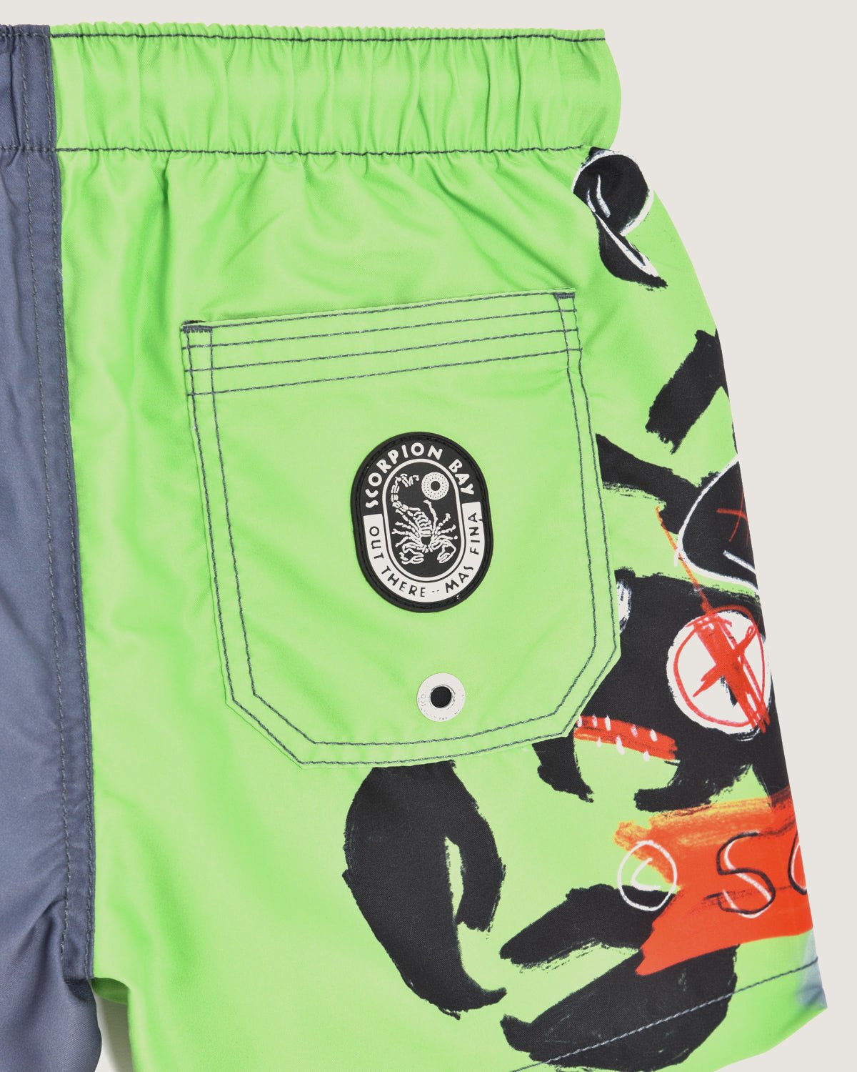 Bambino | Costume Volley Color Carbone Con Stampa "Sketched Scorpion" - Scorpion Bay
