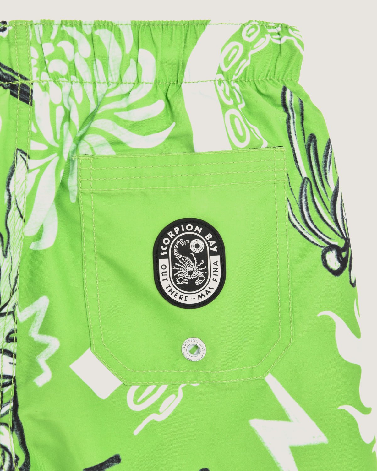 Bambino | Costume Volley Verde Con Stampa All - Over "Sketched Skull" - Scorpion Bay
