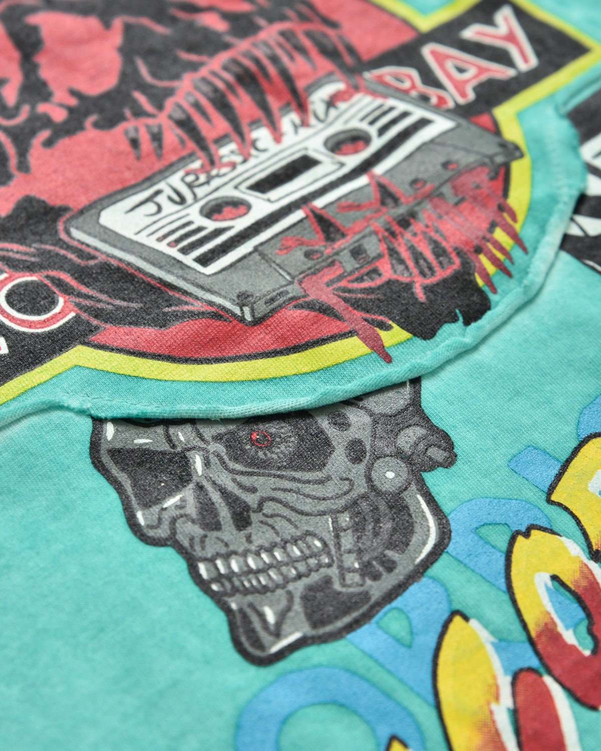 Bambino | T-Shirt 100% Cotone Color Acquamarina Con Stampa "Hollywood Stickers" - Scorpion Bay