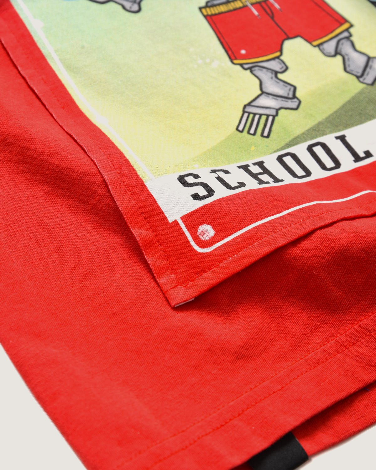 Bambino | T-Shirt 100% Cotone Rossa Con Stampa "Beach Robo Skull" - Scorpion Bay