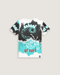 Bambino | T-Shirt Acquamarina 100% Cotone Con Stampa "Robo Skull On Fire" - Scorpion Bay