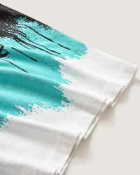 Bambino | T-Shirt Acquamarina 100% Cotone Con Stampa "Robo Skull On Fire" - Scorpion Bay