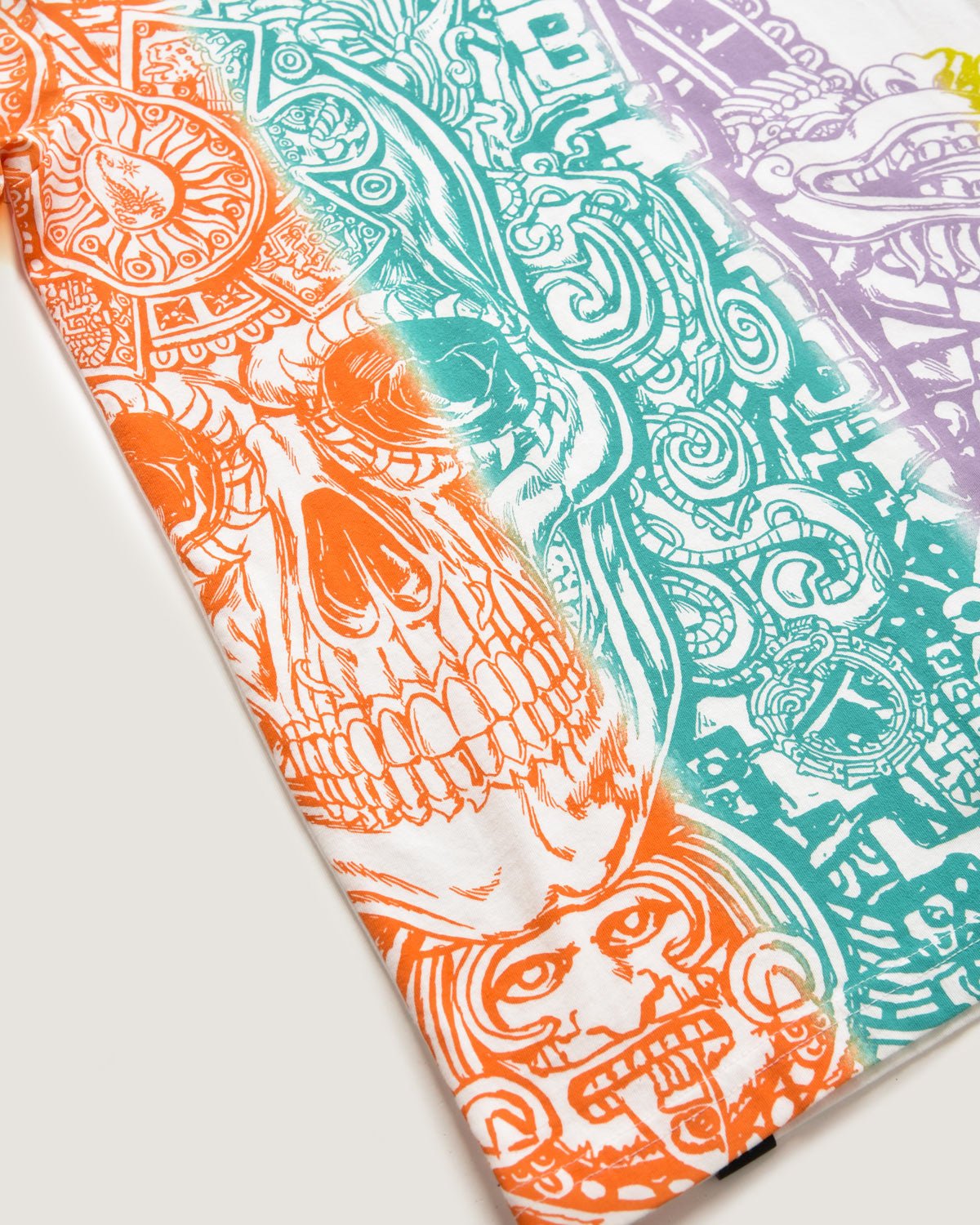 Bambino | T-Shirt Bianca 100% Cotone Con Stampa Multicolore "Inca Skull" - Scorpion Bay