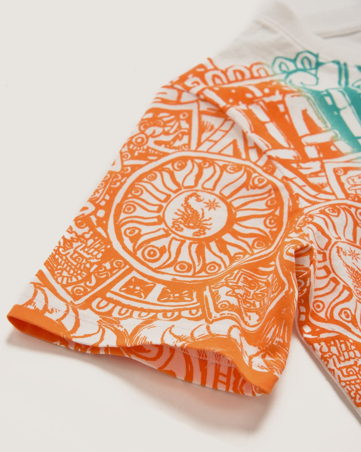 Bambino | T-Shirt Bianca 100% Cotone Con Stampa Multicolore "Inca Skull" - Scorpion Bay