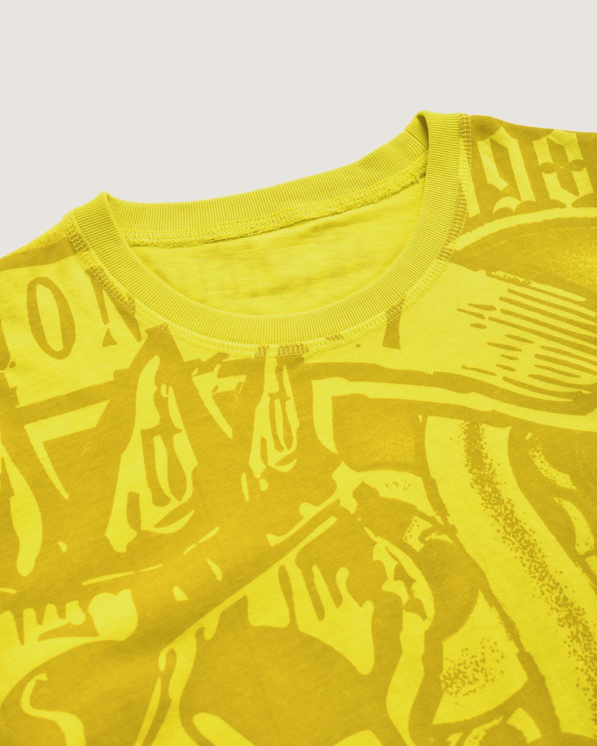 Bambino | T-Shirt Double - Face Color Giallo Acido 100% Cotone Con Stampa All - Over "King Skull" - Scorpion Bay