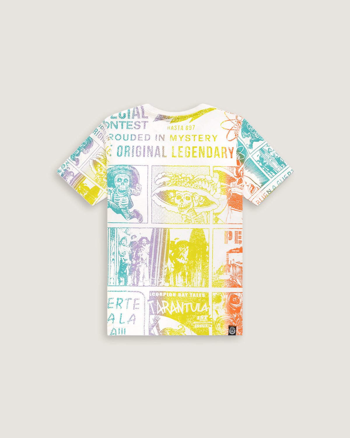 Bambino | T-Shirt Travelling With Dad Color Bianco In 100% Cotone Con Stampa Vignette E Motivo Rainbow - Scorpion Bay