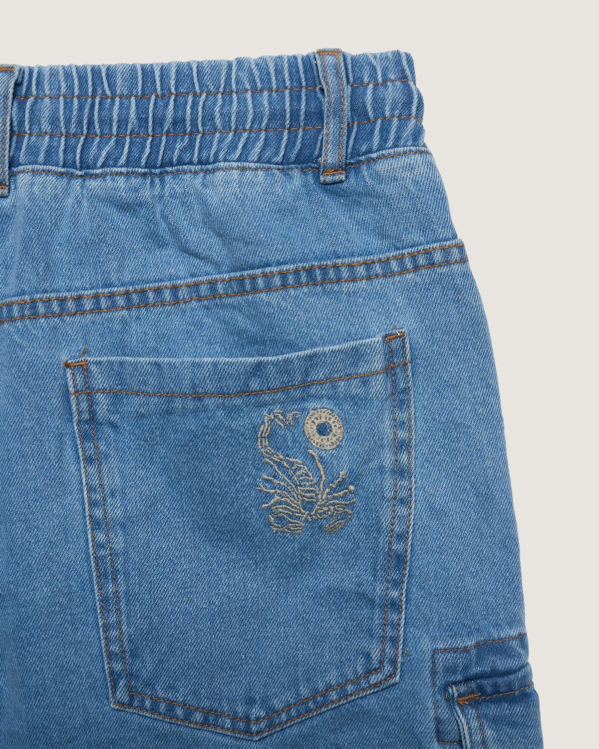 Bermuda cargo in denim con vita elasticizzata uomo - Scorpion Bay