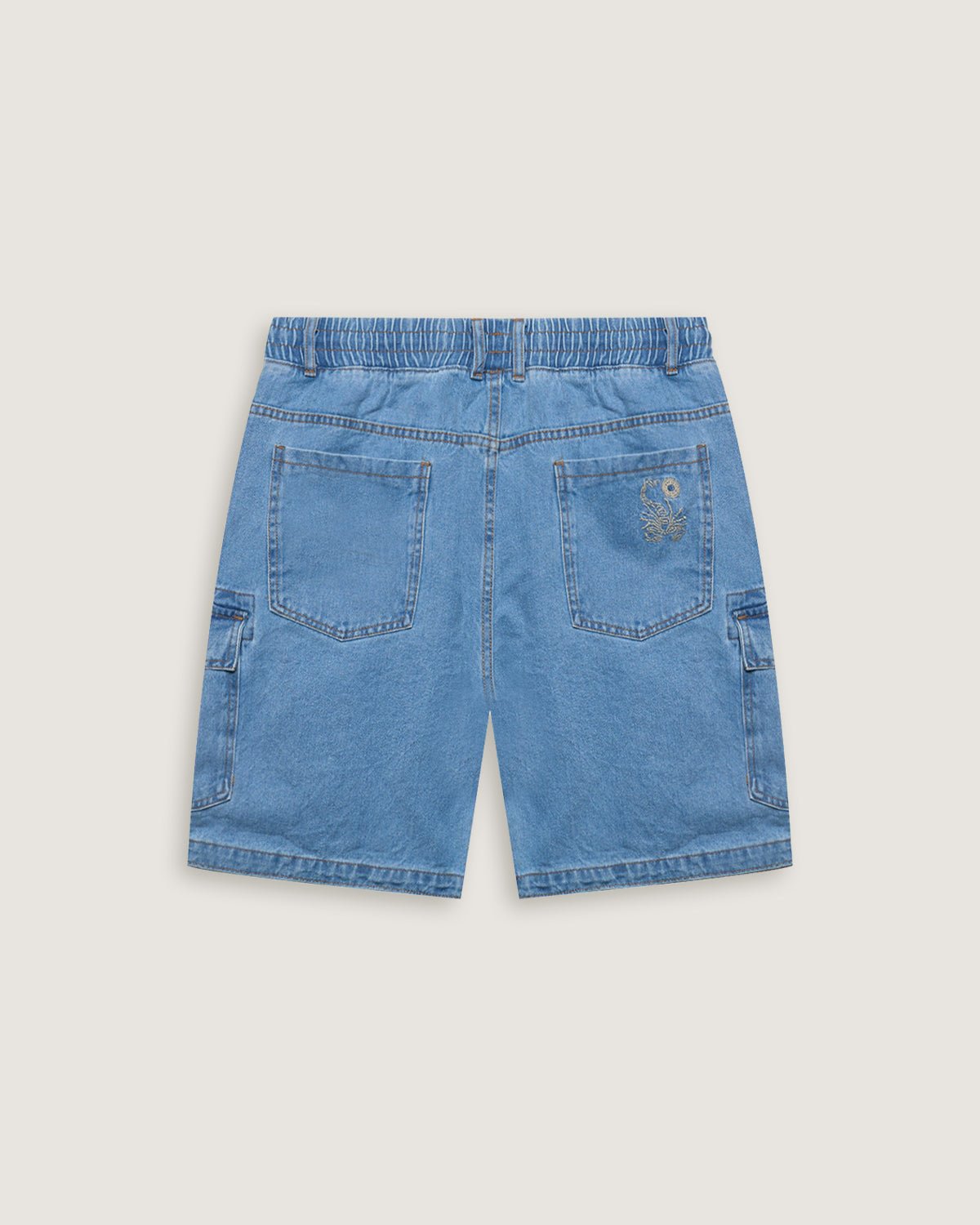 Bermuda cargo in denim con vita elasticizzata uomo - Scorpion Bay