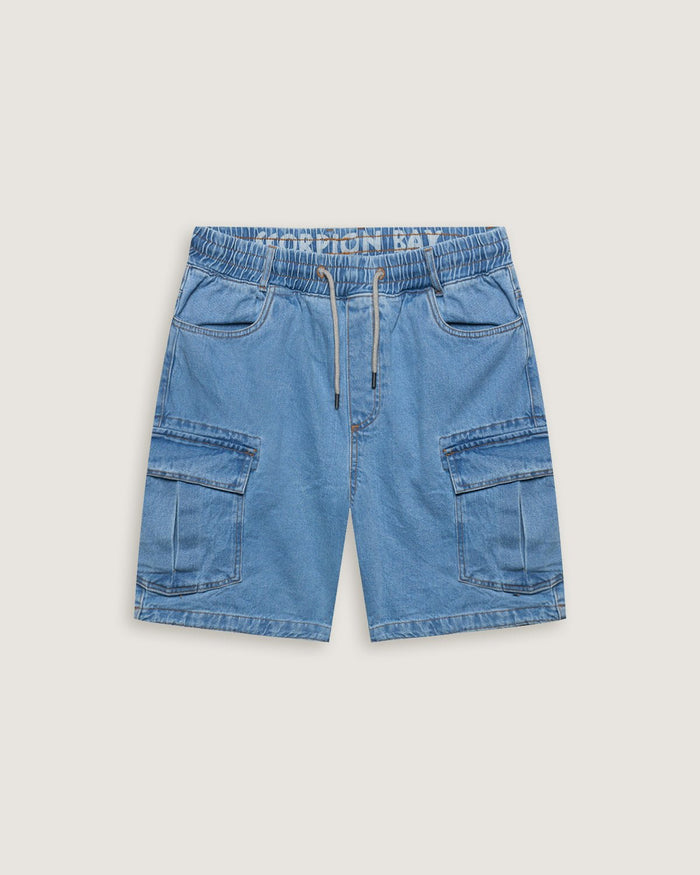 Bermuda cargo in denim con vita elasticizzata uomo - Scorpion Bay