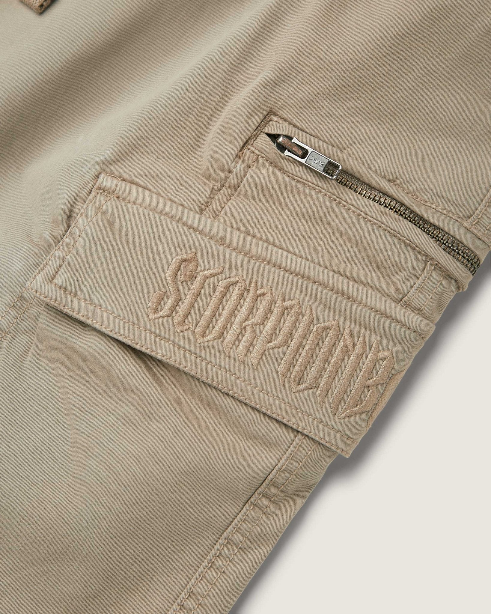 Men's “Gothic Lettering” Multi-Pocket Cargo Bermuda Shorts