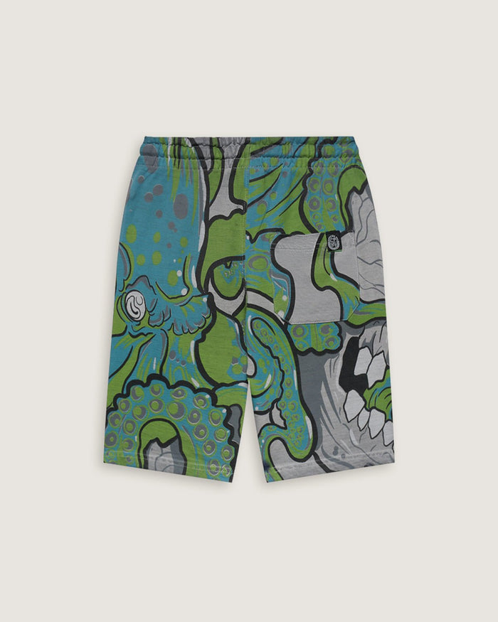 Bermuda stampato all over in felpa "Pulpo Mortal" bambino - Scorpion Bay