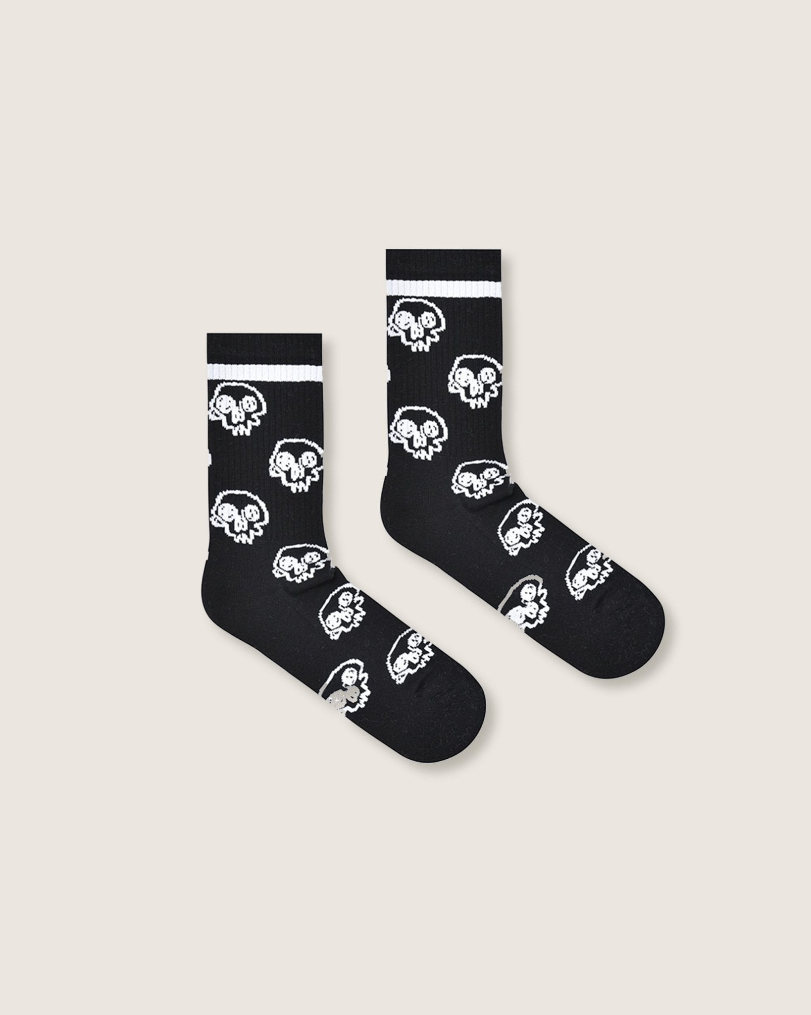 Calze mid jacquard "Sketched Skulls" - Scorpion Bay