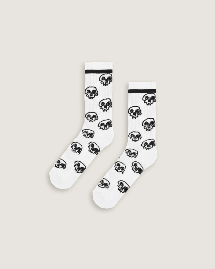 Calze mid jacquard "Sketched Skulls" - Scorpion Bay