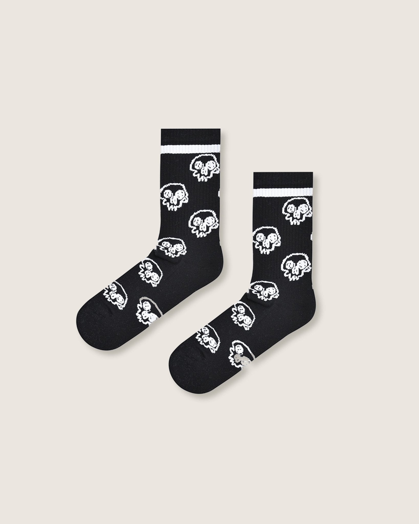 Calze mid jacquard "Sketched Skulls" - Scorpion Bay