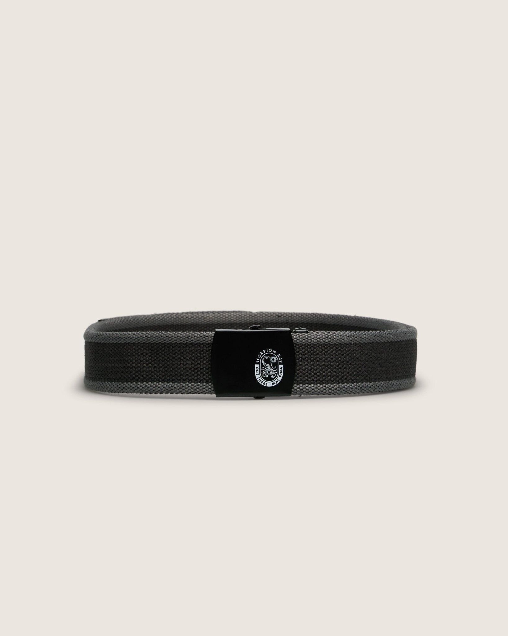 Cintura in corda grigio antracite con logo stampato su fibbia - Scorpion Bay