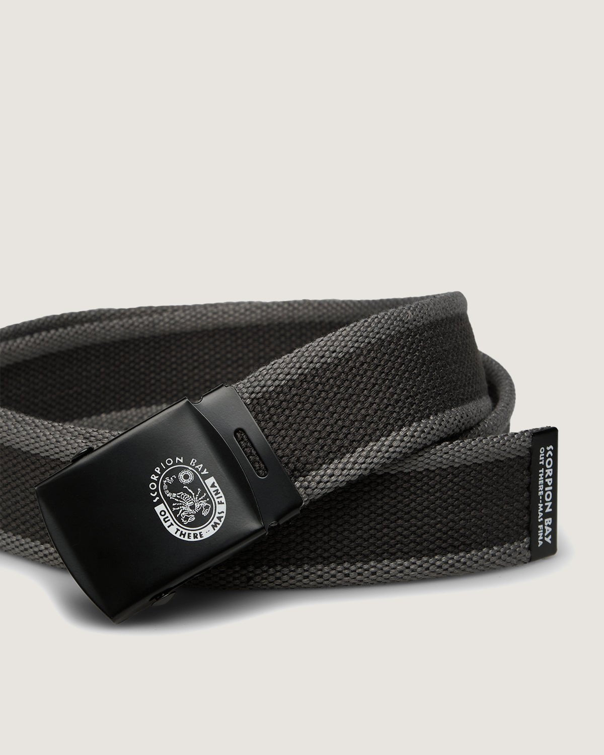 Cintura in corda grigio antracite con logo stampato su fibbia - Scorpion Bay