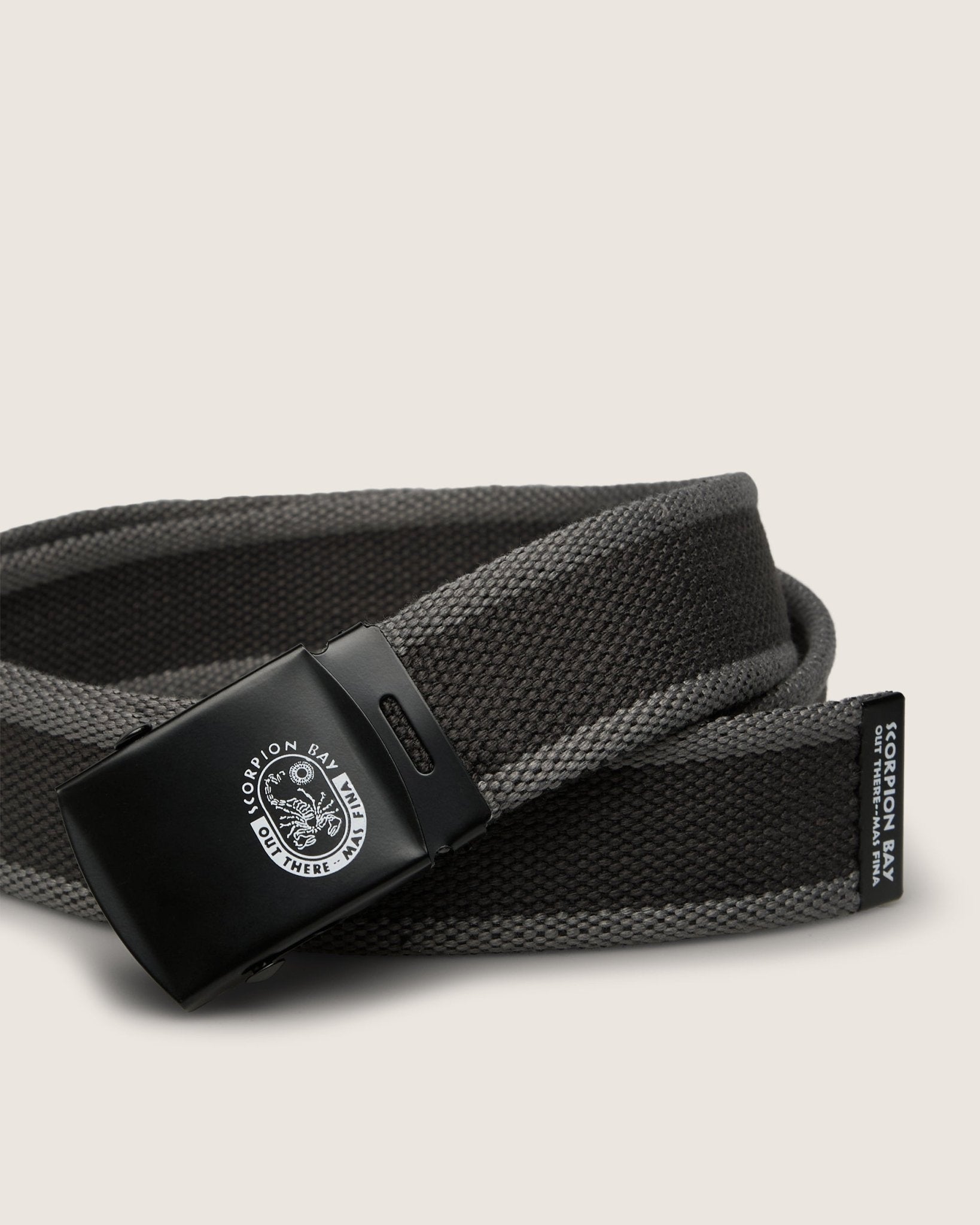 Cintura in corda grigio antracite con logo stampato su fibbia - Scorpion Bay