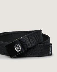 Cintura in corda nera con logo stampato su fibbia - Scorpion Bay