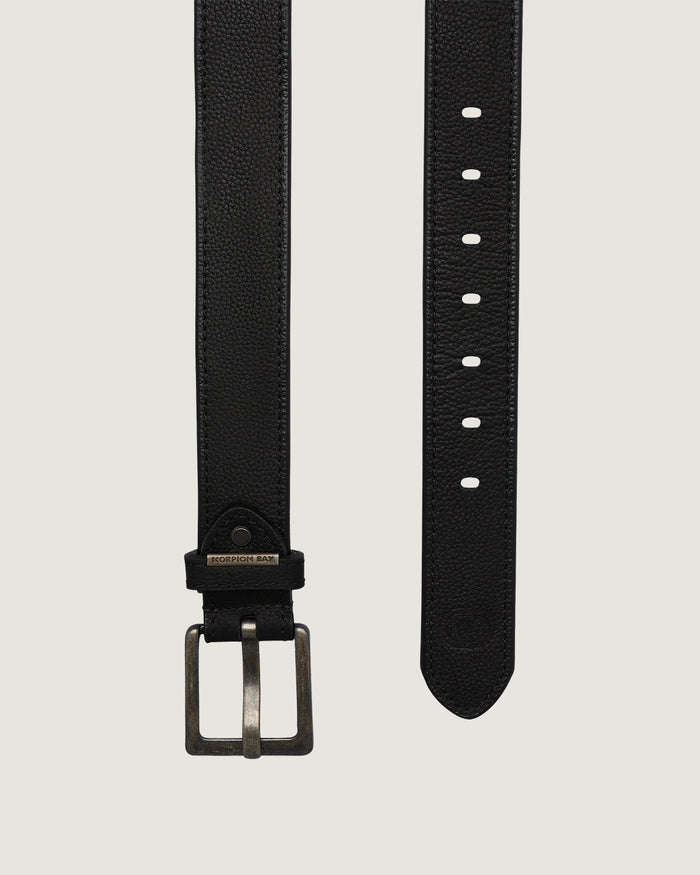 Cintura in pelle con logo impresso e lettering in metallo - Scorpion Bay