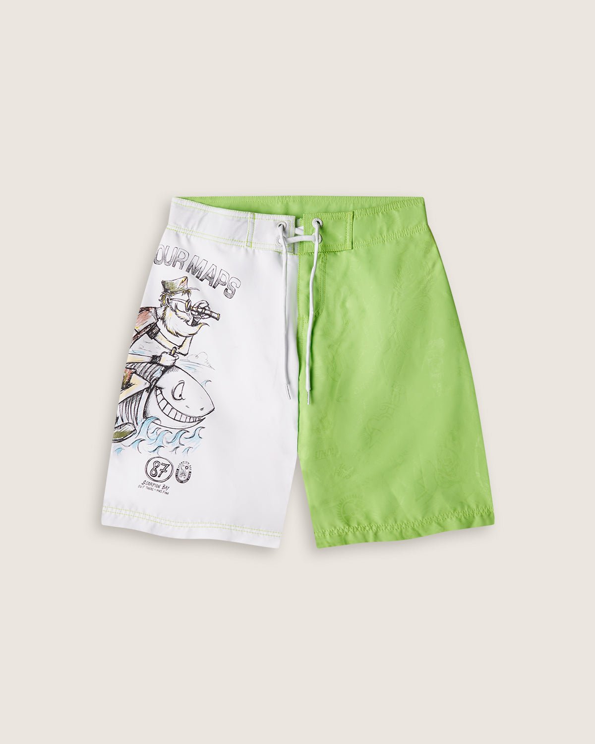 Costume board short stampato "Burn your maps" bambino - Scorpion Bay