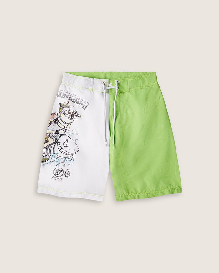 Costume board short stampato "Burn your maps" bambino - Scorpion Bay