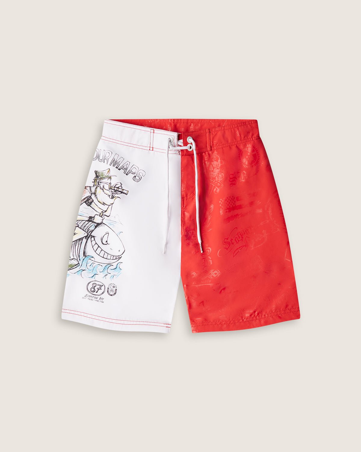 Costume board short stampato "Burn your maps" bambino - Scorpion Bay