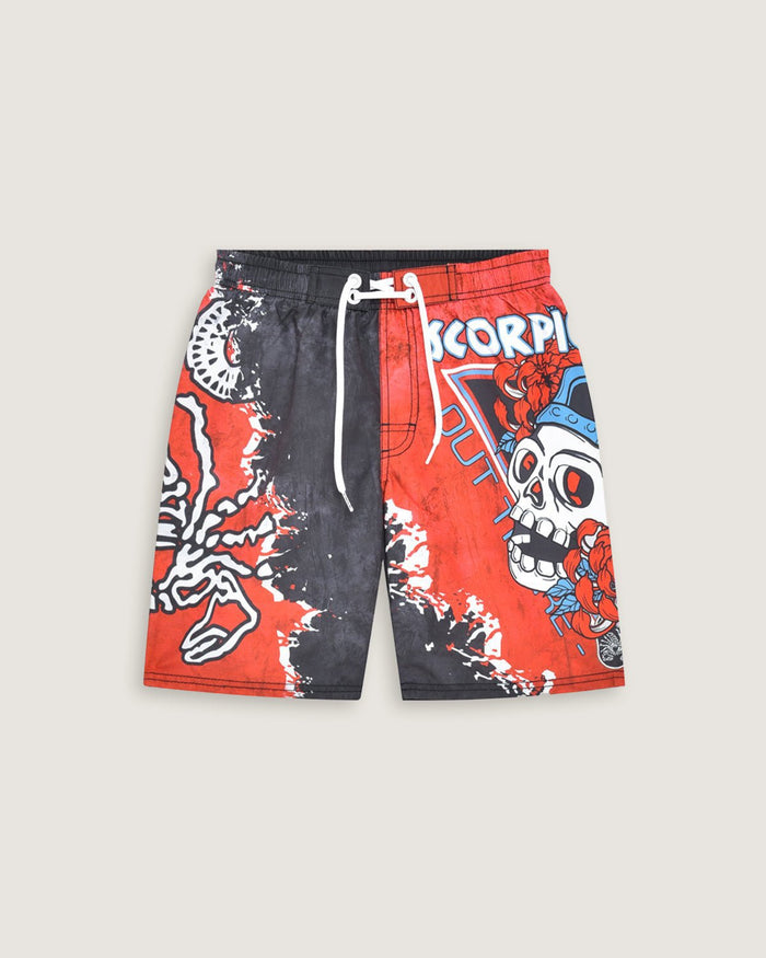 Costume jam stampato all over "Skull Of Surf" bambino - Scorpion Bay