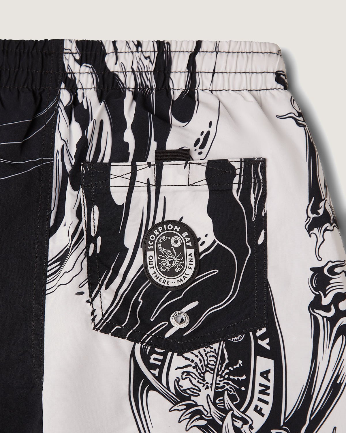 Costume jam stampato all over "Surfing skeleton" bambino - Scorpion Bay