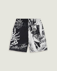 Costume jam stampato all over "Surfing skeleton" bambino - Scorpion Bay