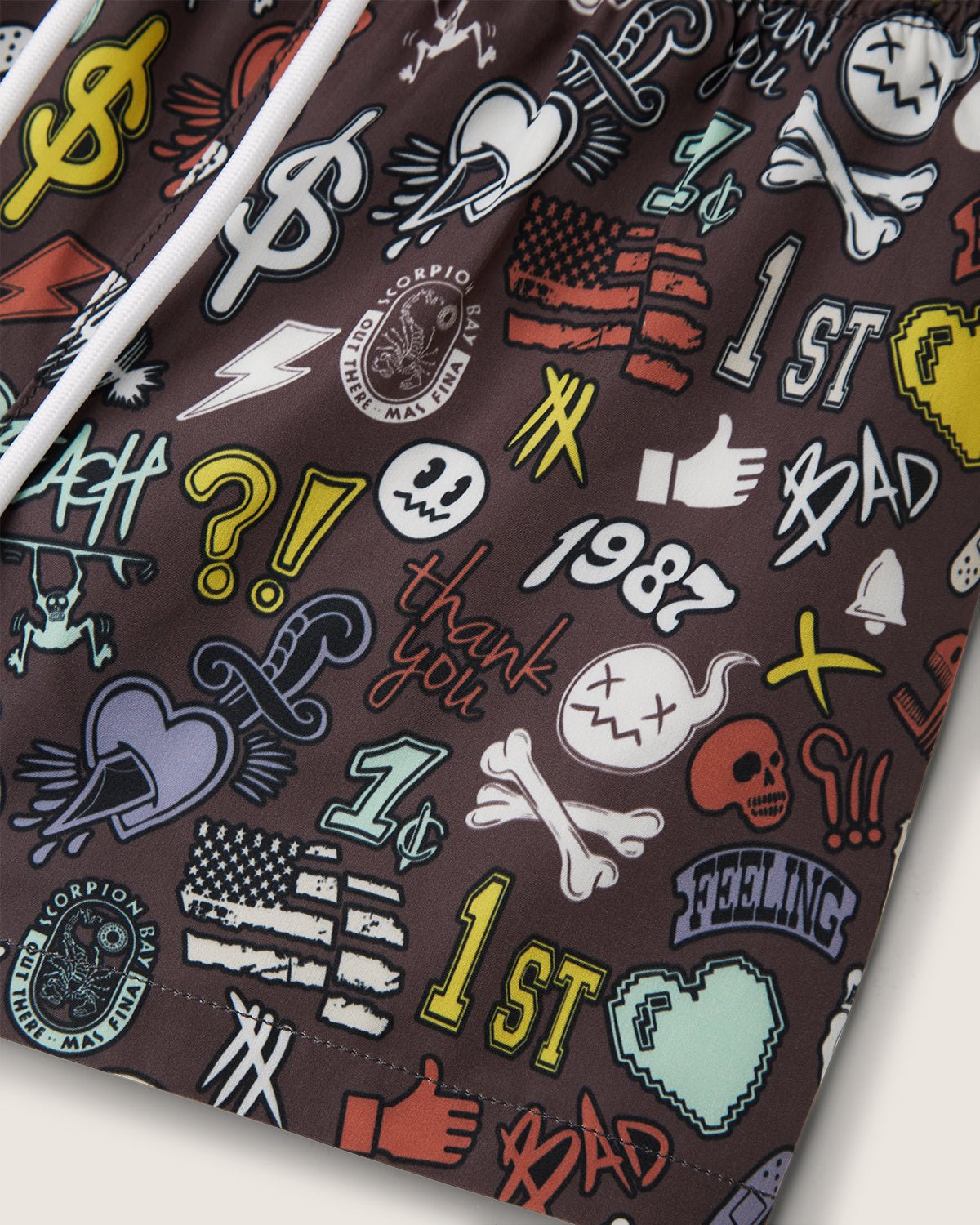 Costume volley con stampa "Stickers" bambino - Scorpion Bay