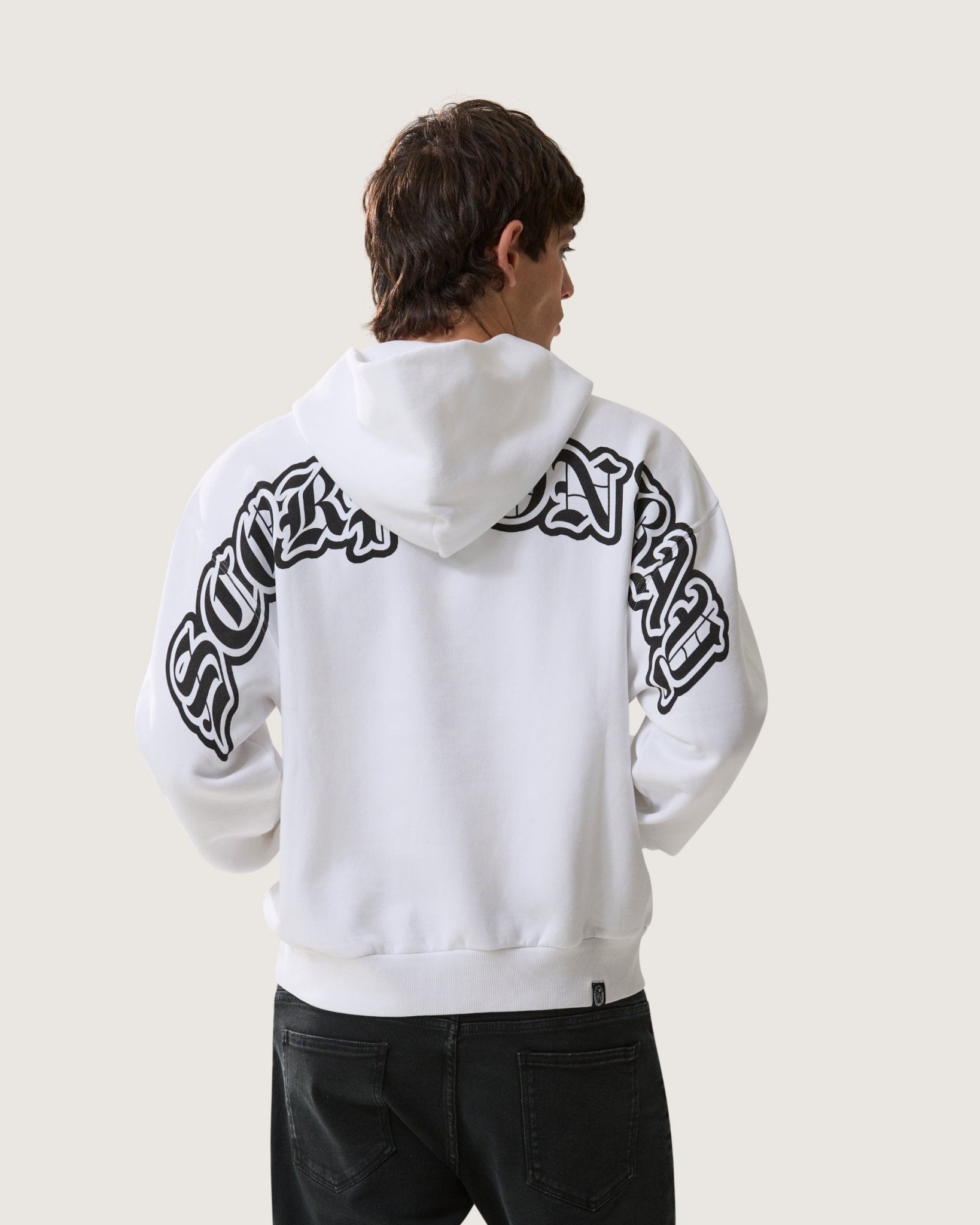 Felpa con cappuccio boxy "Gothic Lettering" uomo - Scorpion Bay