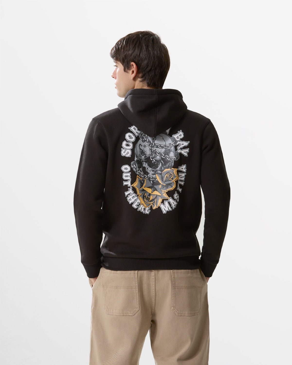Felpa con cappuccio "Chained Skull & Roses" uomo - Scorpion Bay
