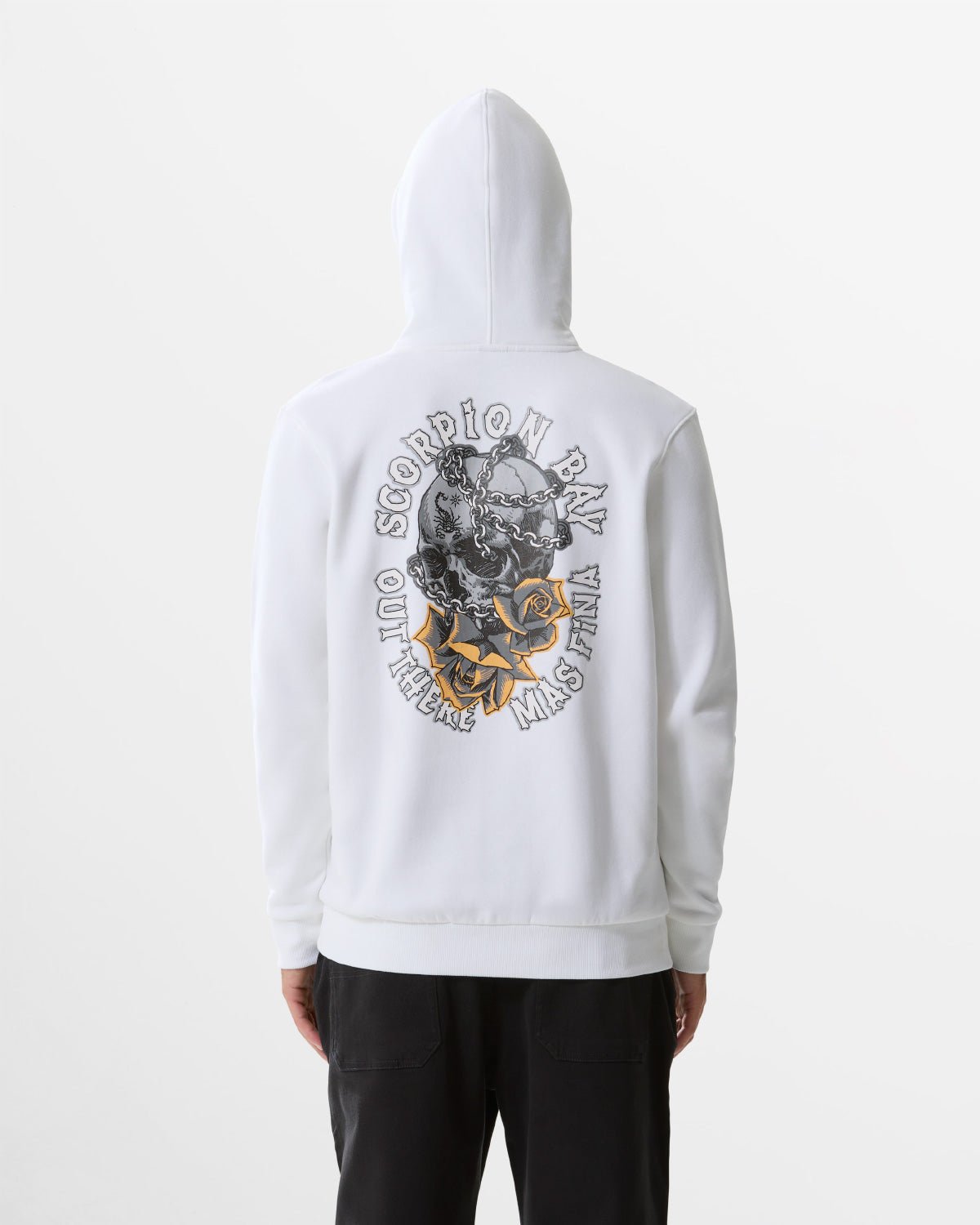Felpa con cappuccio "Chained Skull & Roses" uomo - Scorpion Bay
