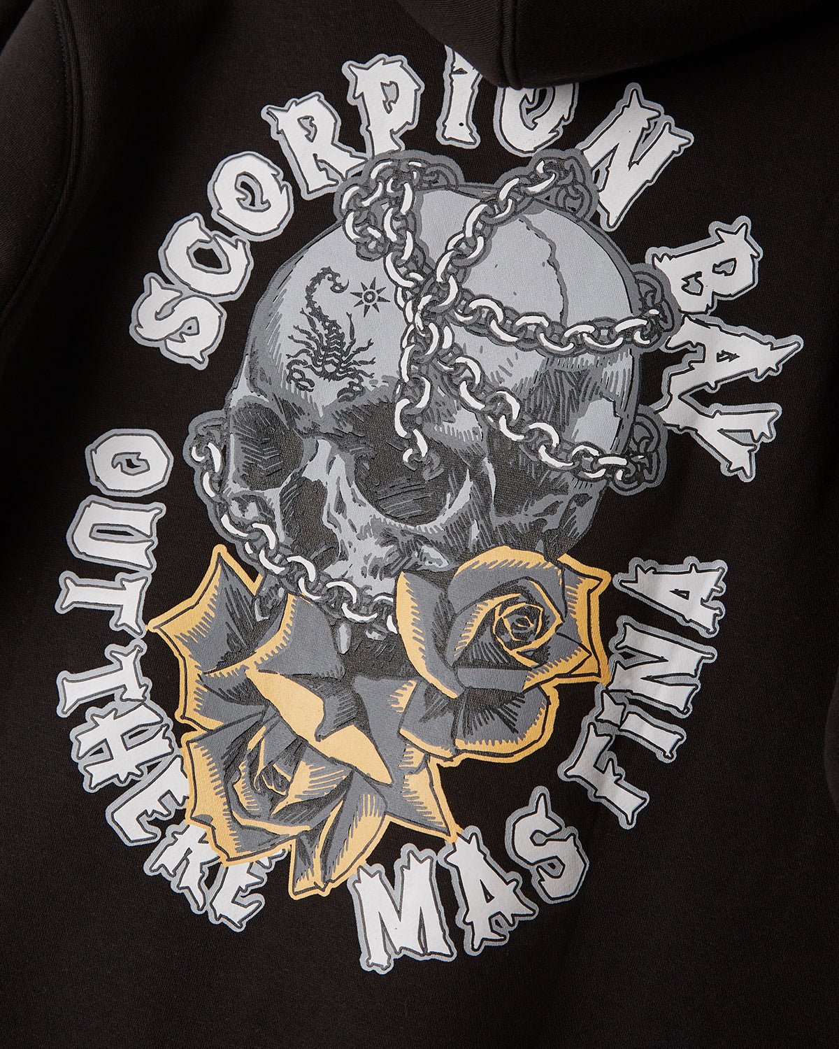 Felpa con cappuccio "Chained Skull & Roses" uomo - Scorpion Bay
