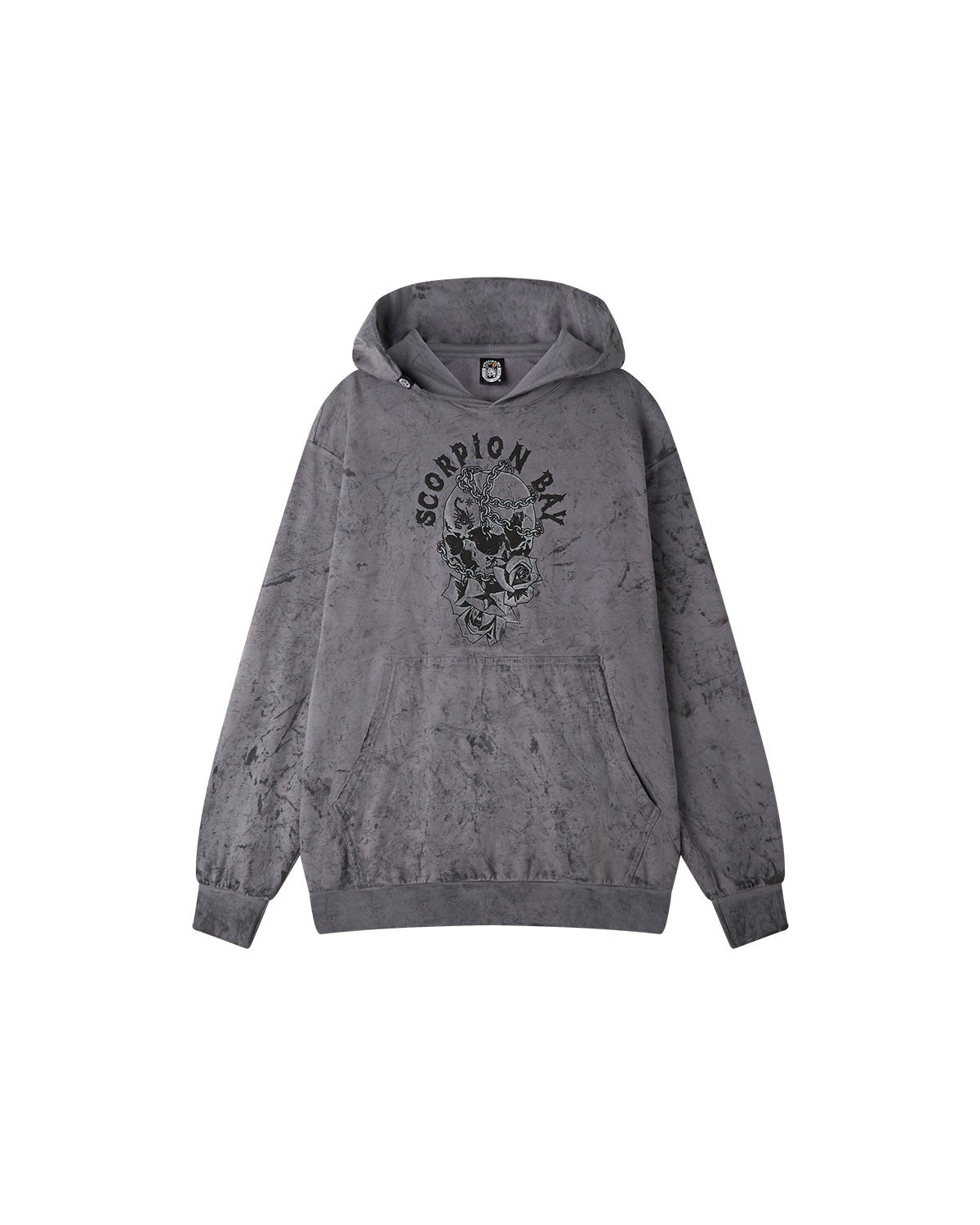 Felpa con cappuccio dirty "Chained Skull & Roses" uomo - Scorpion Bay