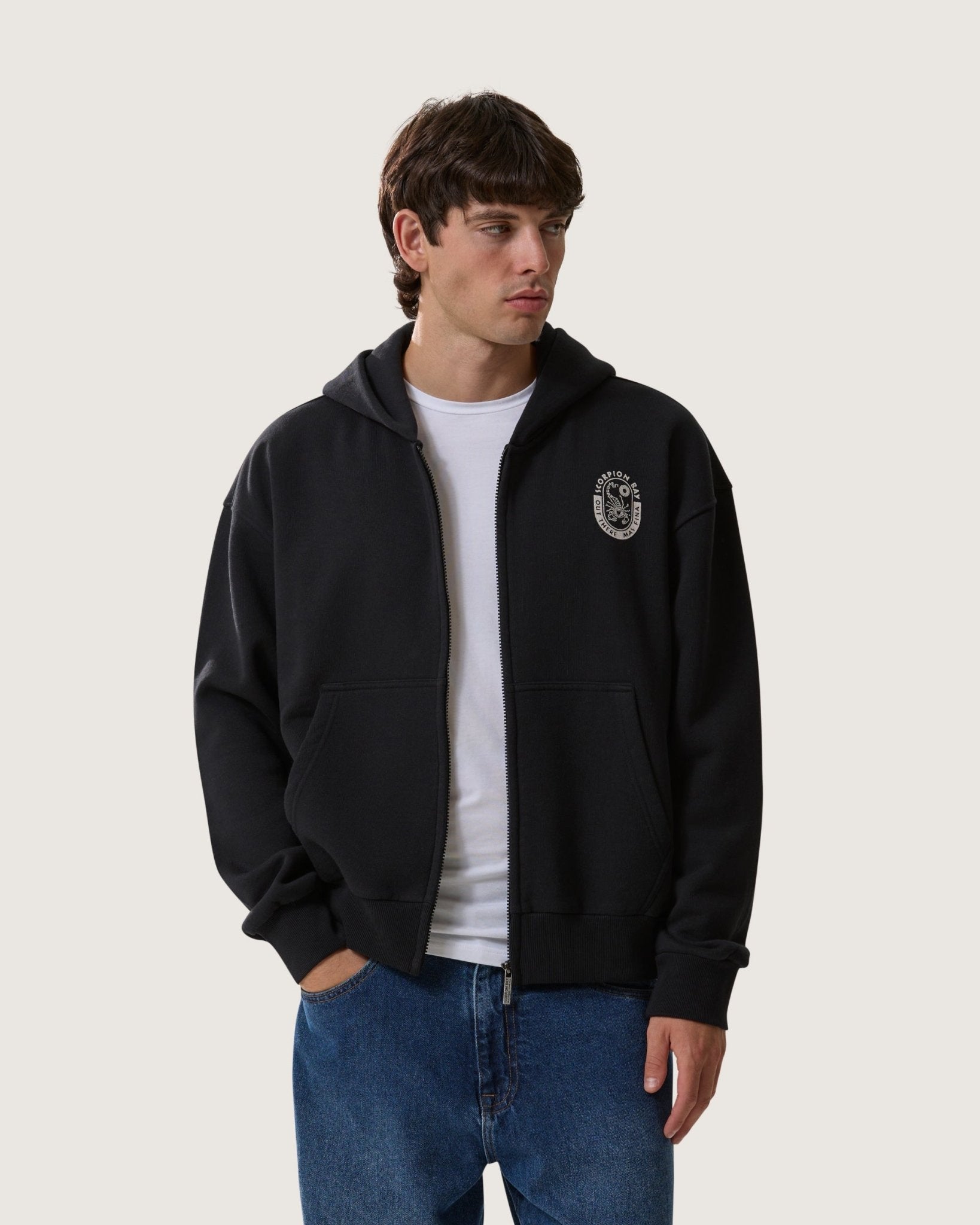Felpa con cappuccio e zip boxy "Circus Lettering" uomo - Scorpion Bay