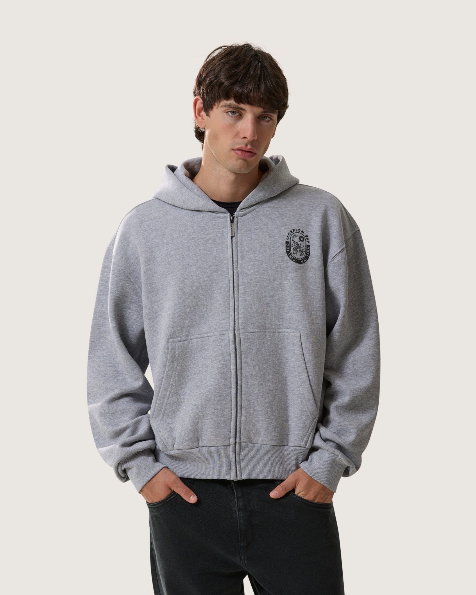 Felpa con cappuccio e zip boxy "Circus Lettering" uomo - Scorpion Bay
