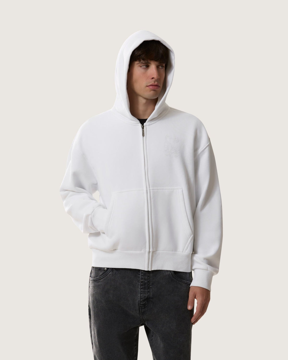 Felpa con cappuccio e zip boxy essential "Iron" uomo - Scorpion Bay