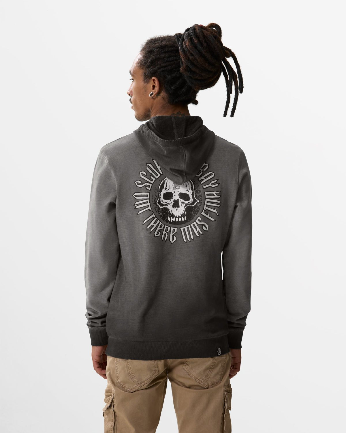 Felpa con cappuccio e zip "Gothic Skull" uomo - Scorpion Bay