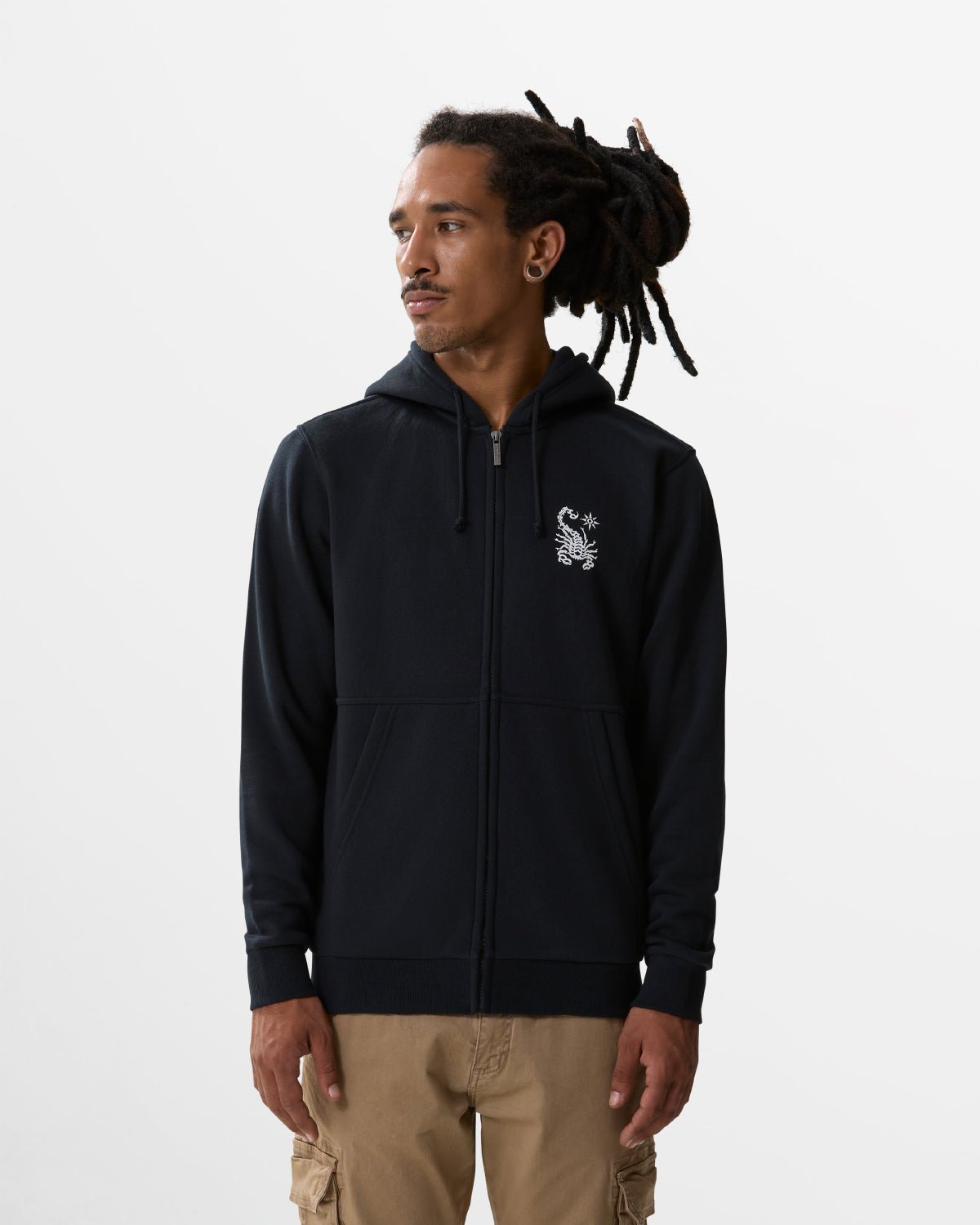 Felpa con cappuccio e zip "Neon Scorpion" uomo - Scorpion Bay